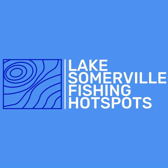 fishing Map cards icon next to white text containing Lake Somerville fishing hotspots.