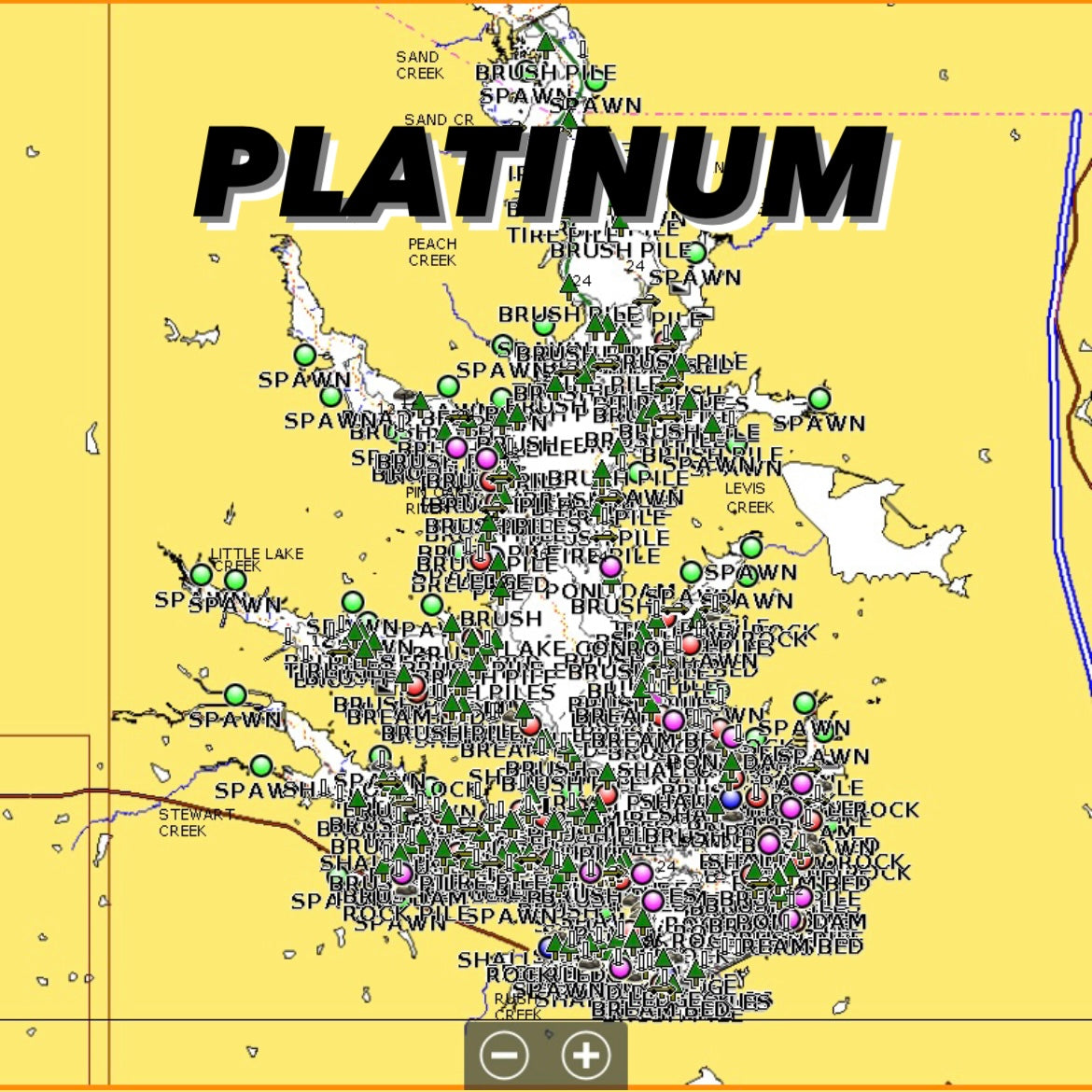 Sam Rayburn Fishing Hotspots, GPS Waypoints