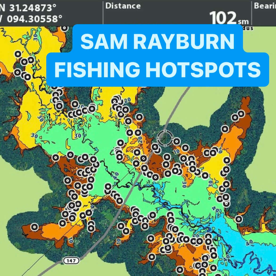 Rayburn Point Sam Rayburn Fishing Hotspots | GPS Waypoints | Fishing Map Cards