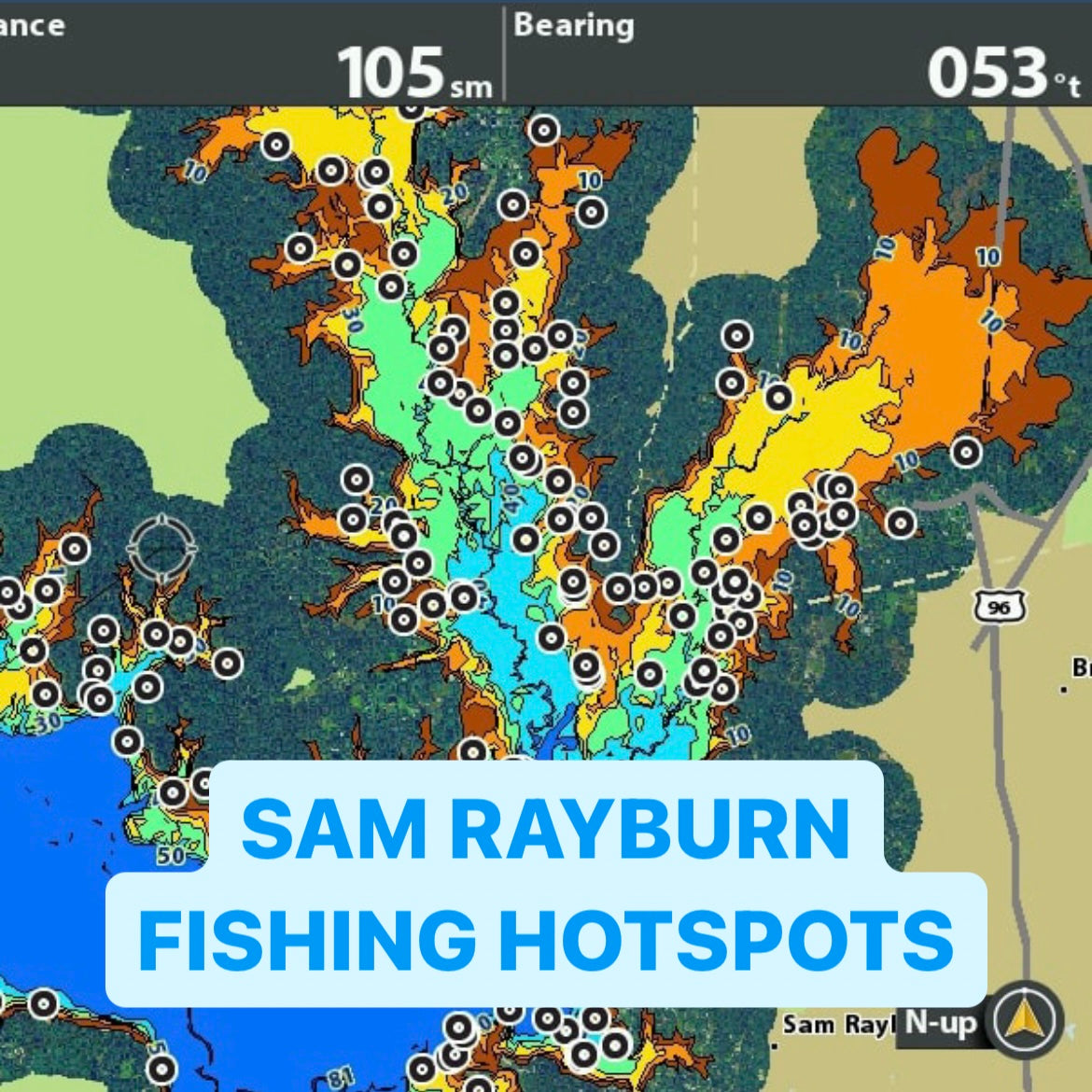 Sam Rayburn Fishing Hotspots, GPS Waypoints