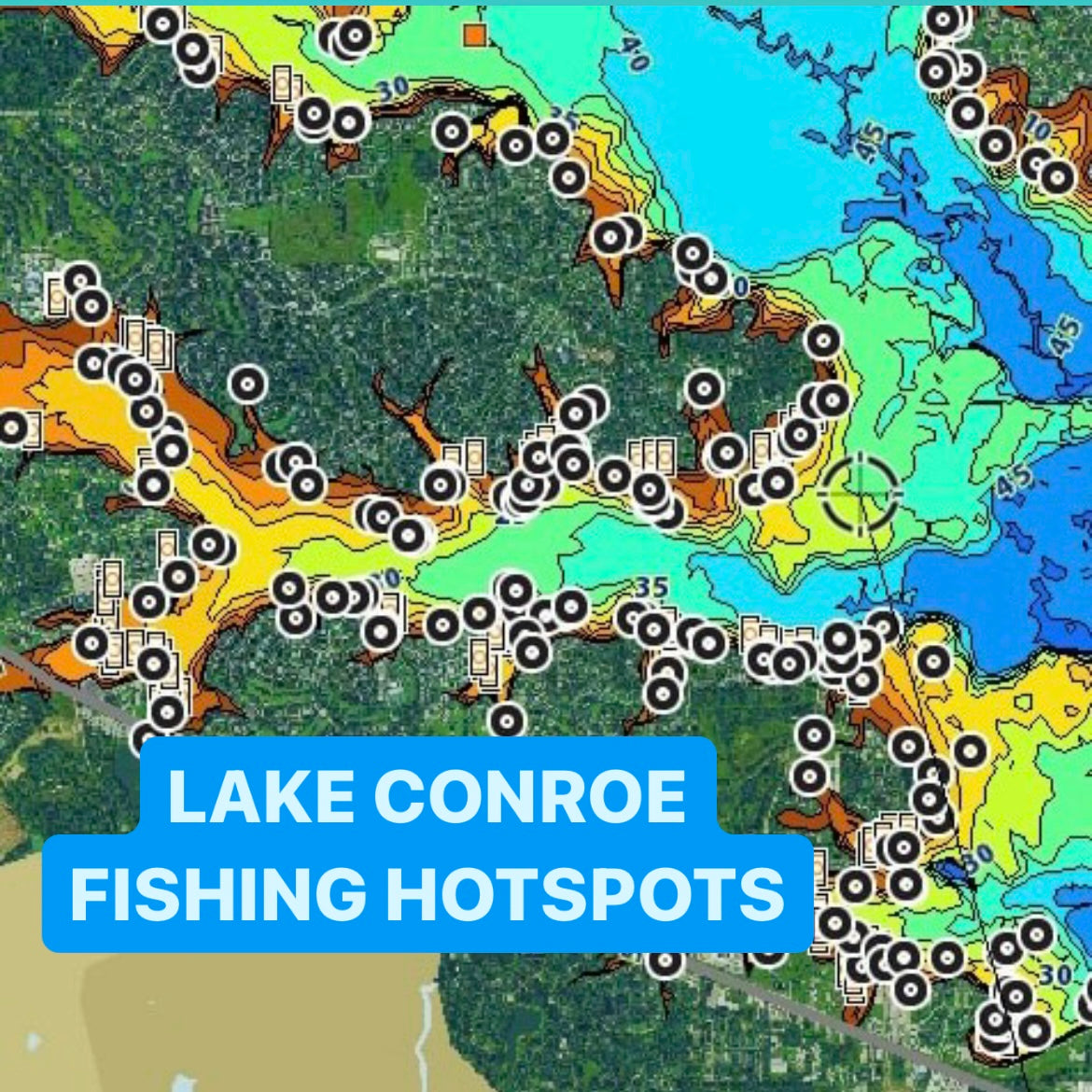 Conroe Fishing Map, Lake
