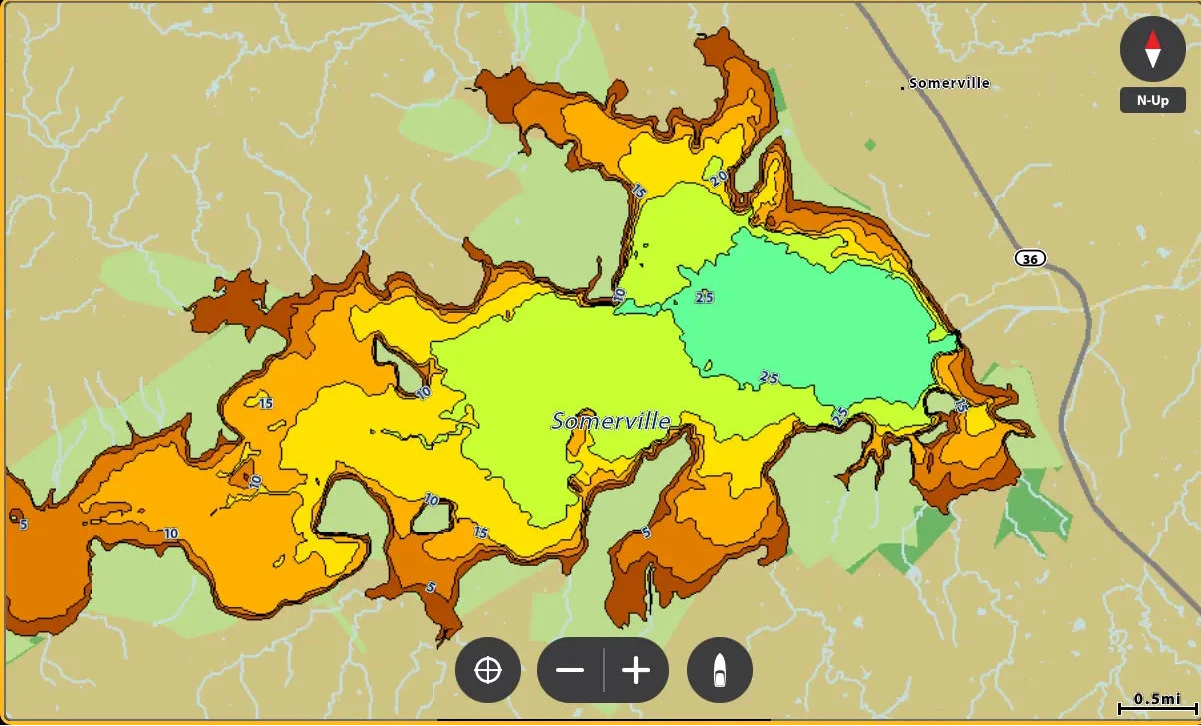 Map with color-coded regions and 'Somerville' labeled on a digital interface.